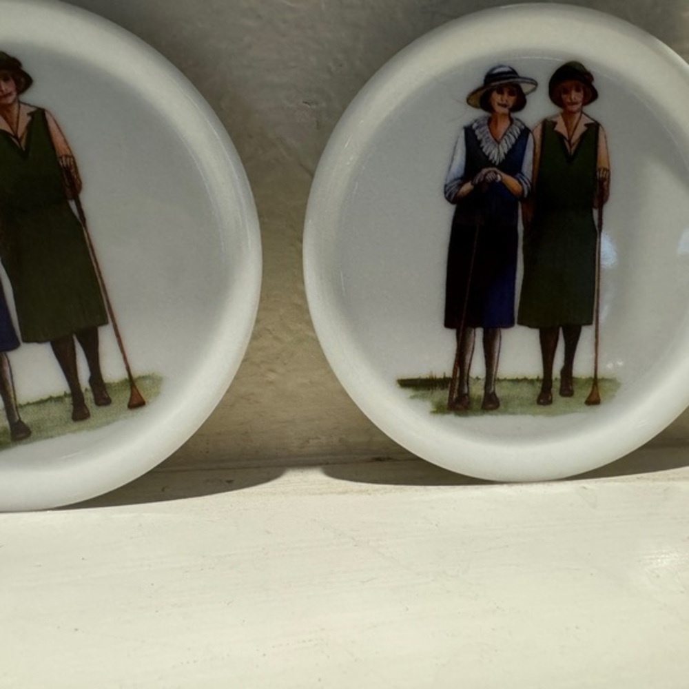 Vintage Ceramic Woman’s Golf Theme Coasters‎ - Picture 4 of 7